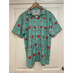 Mens M Flip Flop Nation Victory Brewing Button Up Shirt Quick Dry Lightwght Golf